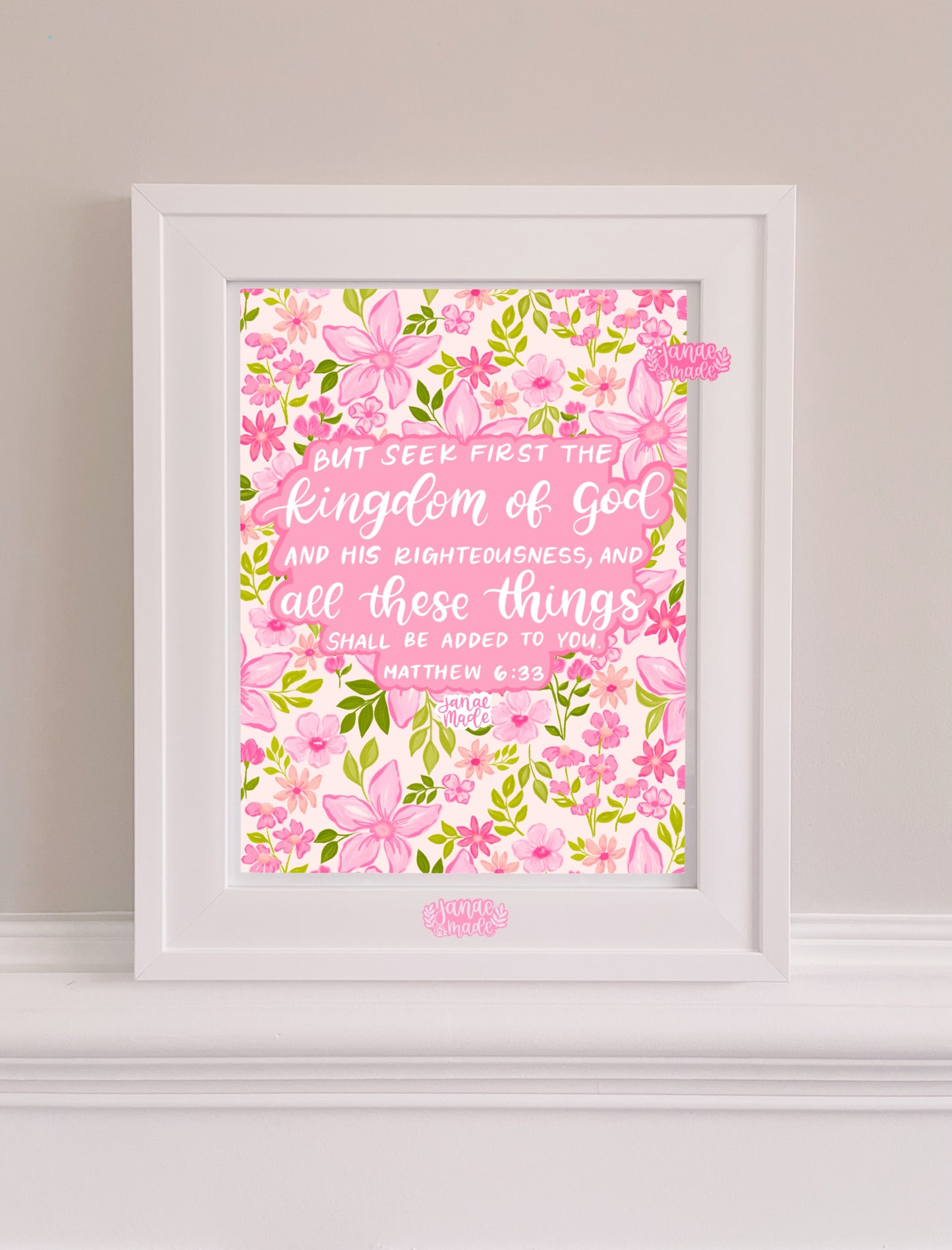 Matthew 6:33 Scripture Art Print