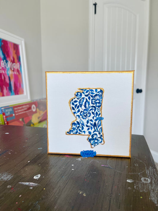 Mississippi Textured Toile Mini Canvas