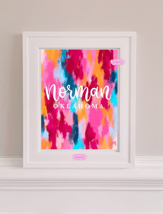 Norman Oklahoma Abstract Paint Print