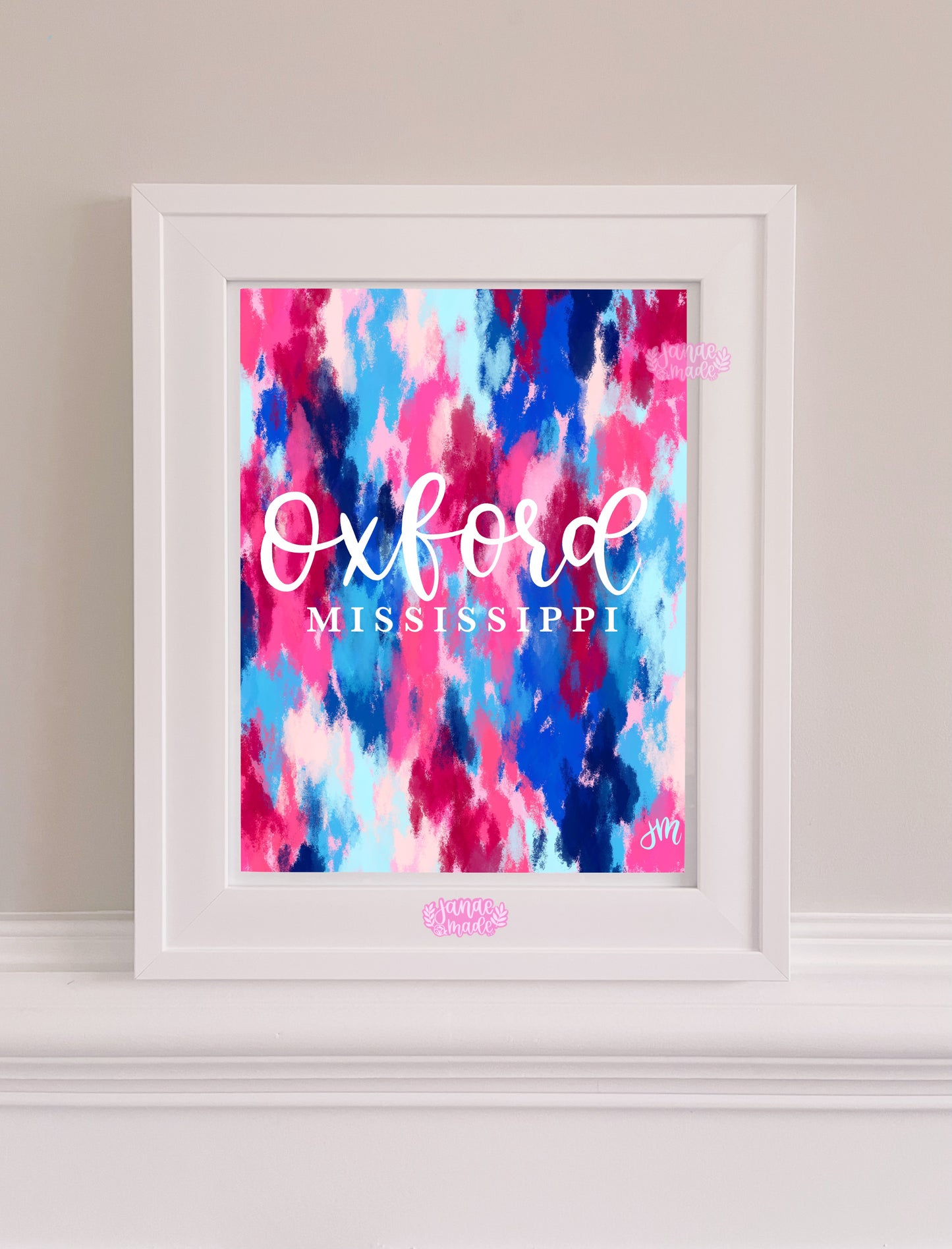 Oxford MS Abstract Paint Print