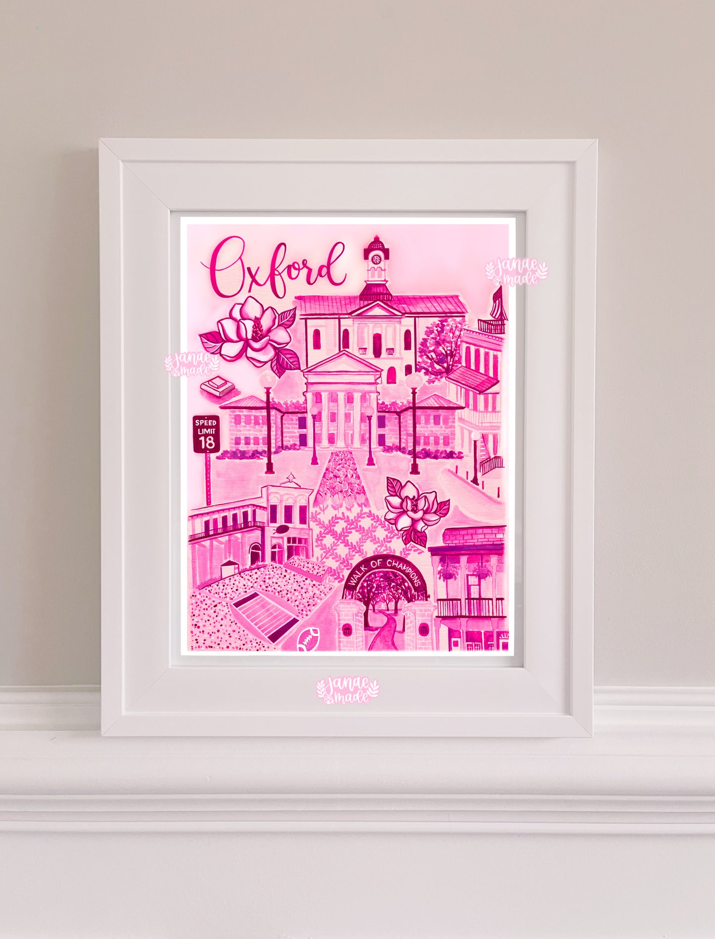 Oxford, MS Toile Art Print | Pink