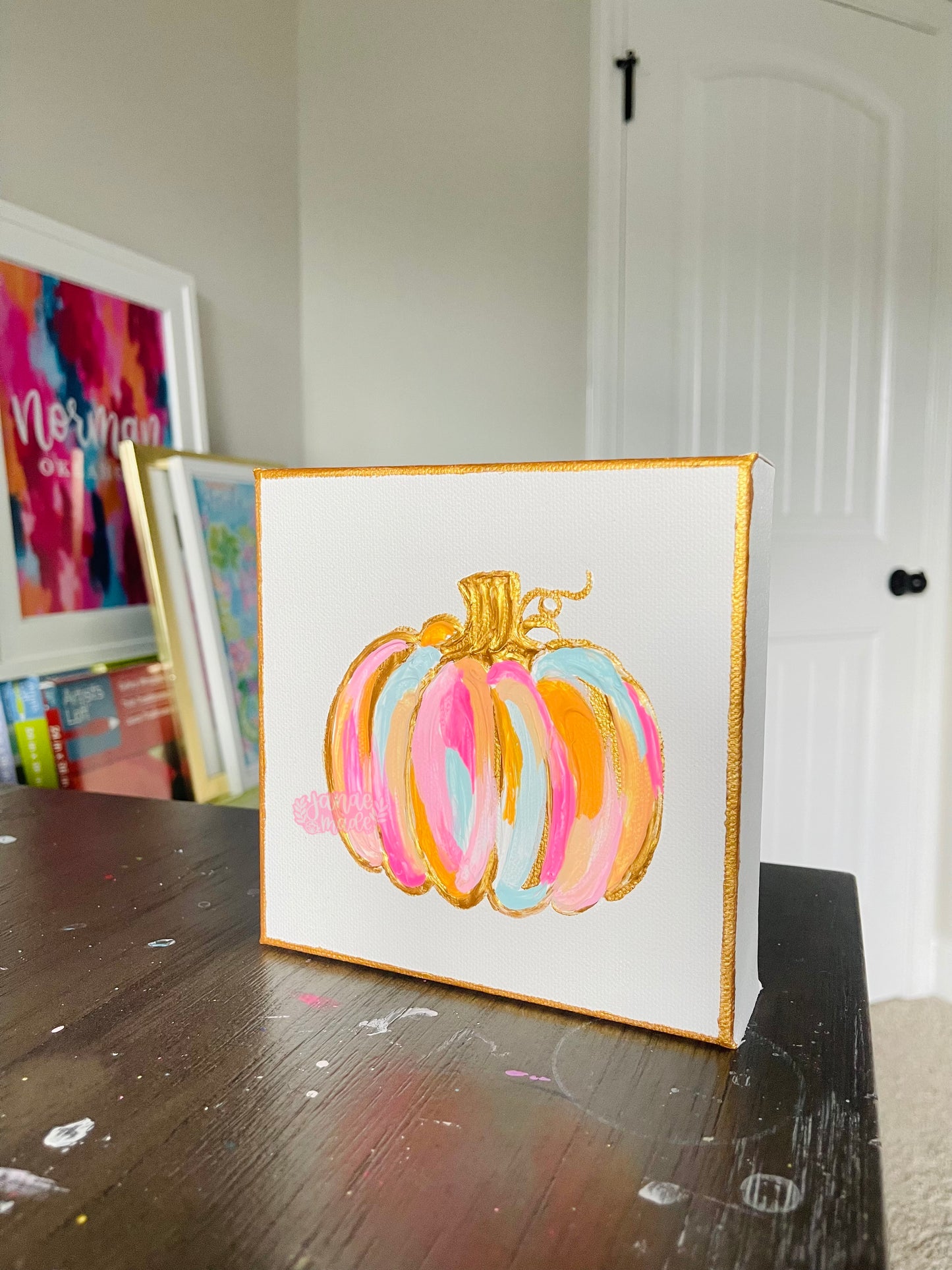 Textured Pumpkin Mini Canvas | Pastel Whimsy