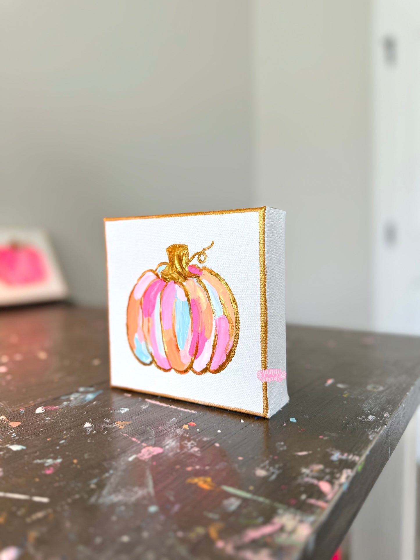 Textured Pumpkin Mini Canvas | Pastel Whimsy