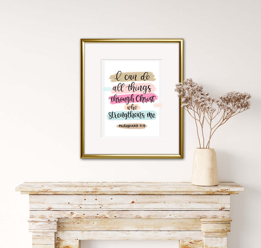 Philippians 4:13 Art Print