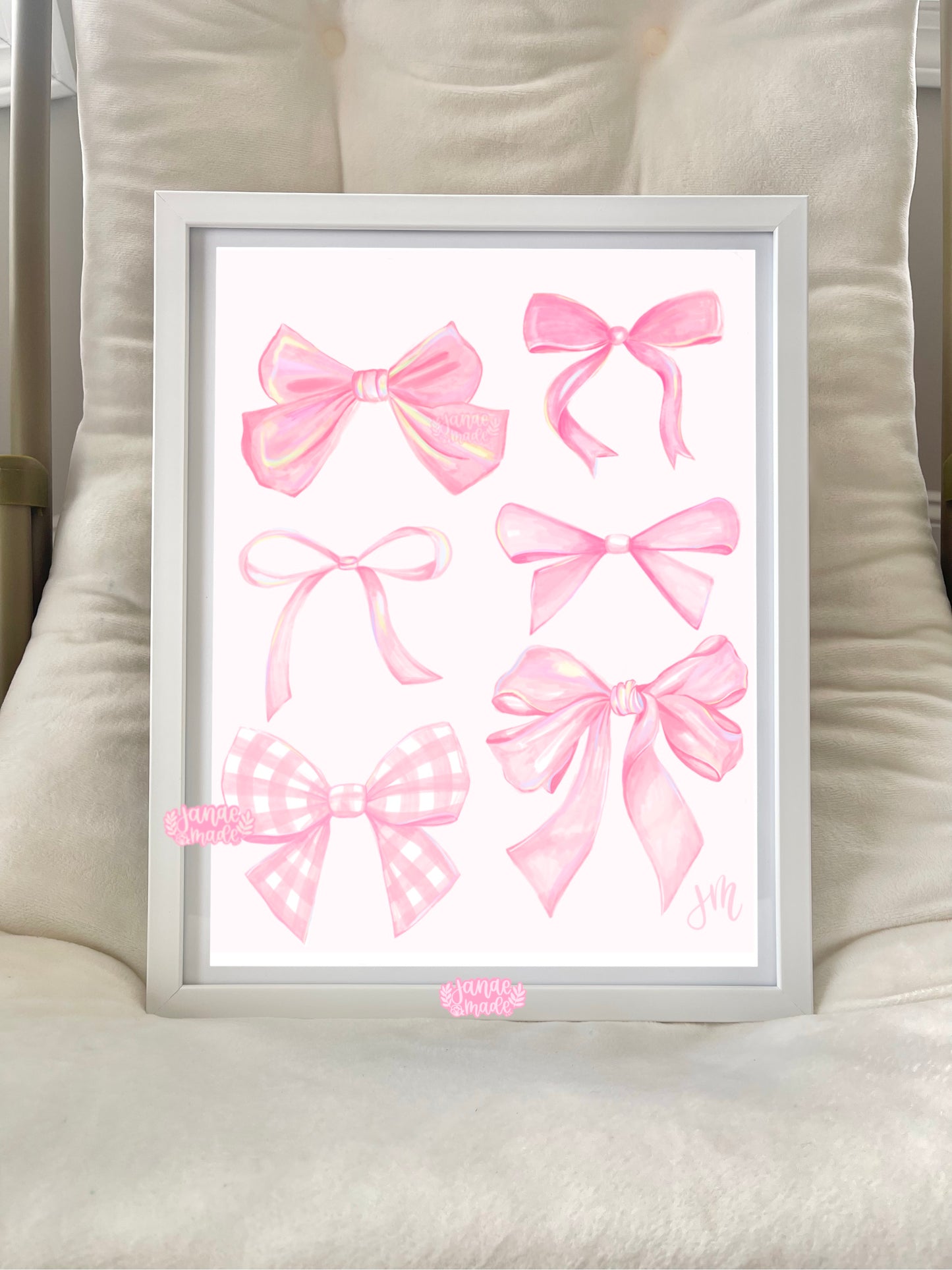 Bow Variety Art Print | Pink