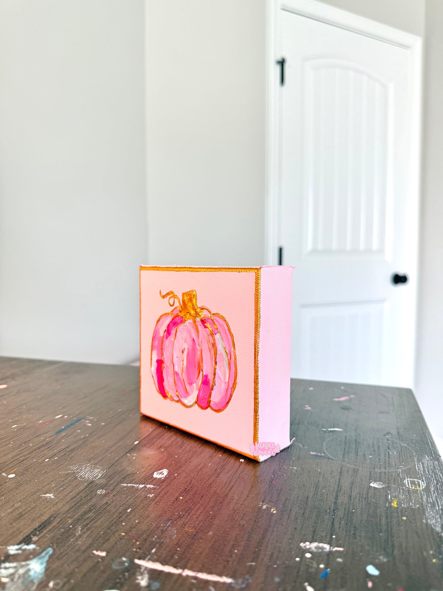 Textured Pumpkin Mini Canvas | Pink Bliss