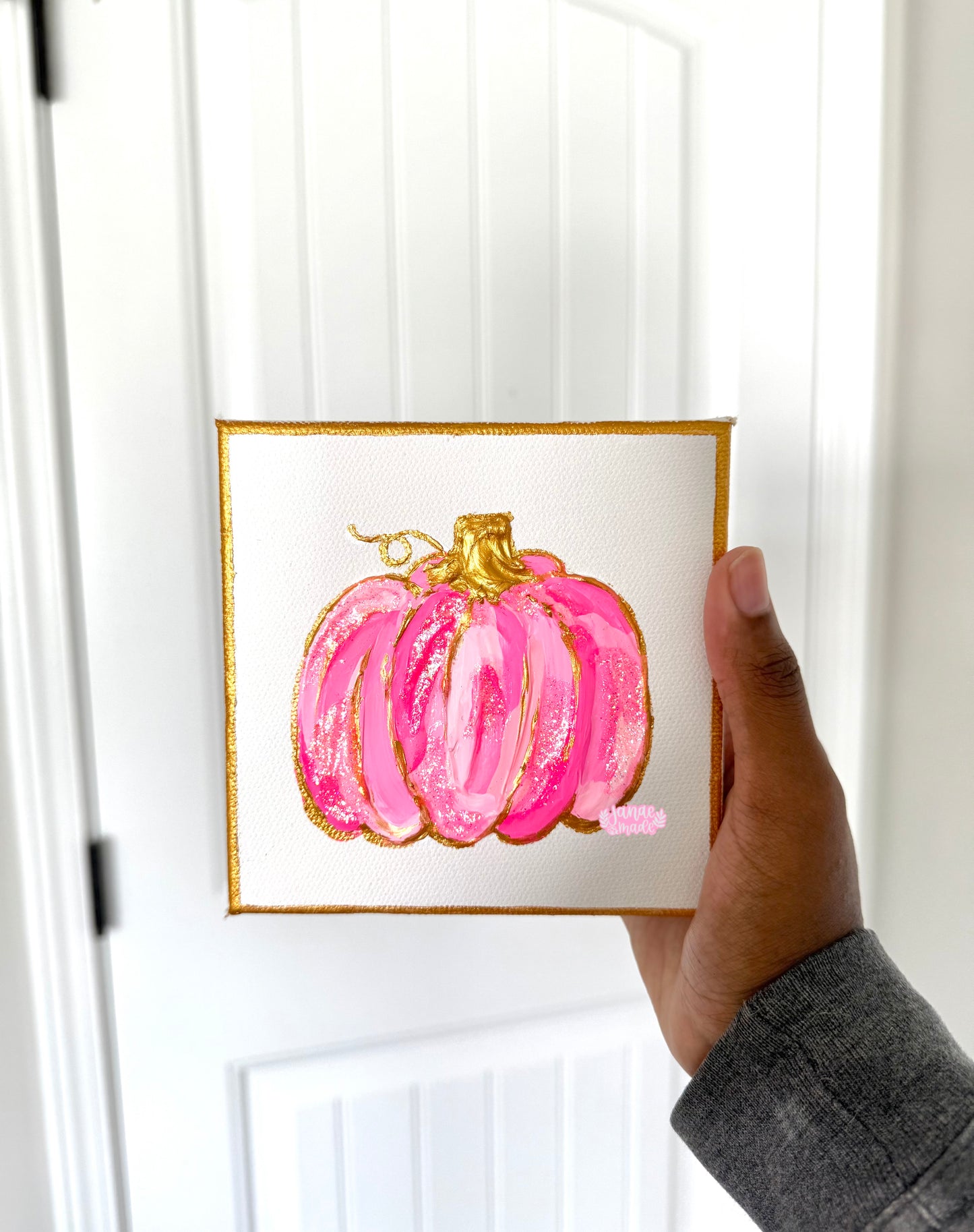 Textured Pumpkin Canvas | Pretty in pink mini