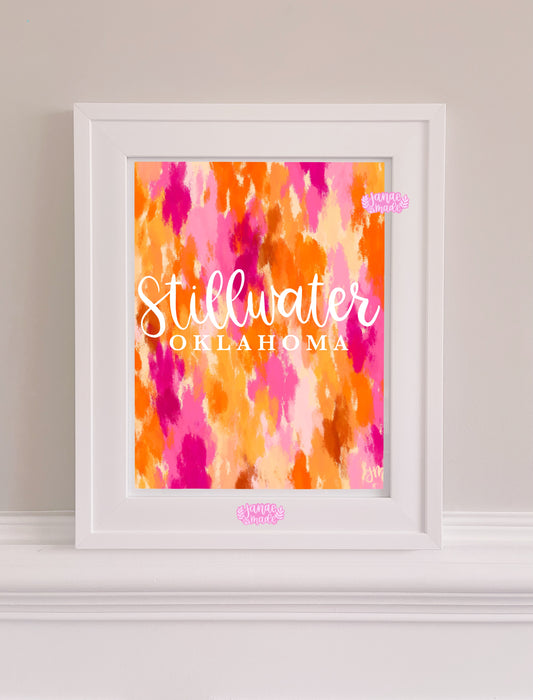 Stillwater Oklahoma Abstract Paint Print