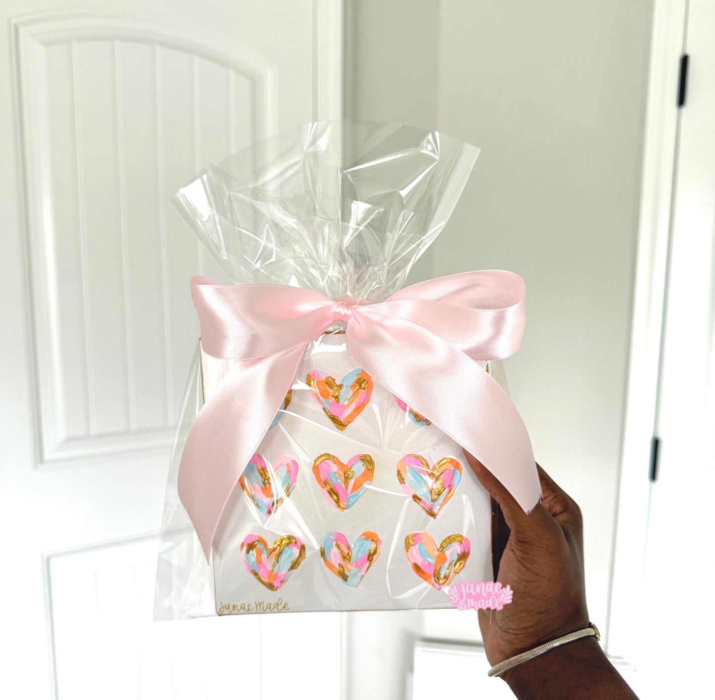 Textured Hearts Mini Canvas | Sunrise