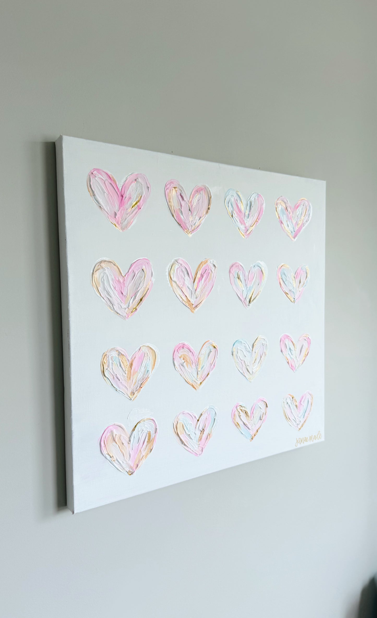 Textured Hearts Statement Canvas