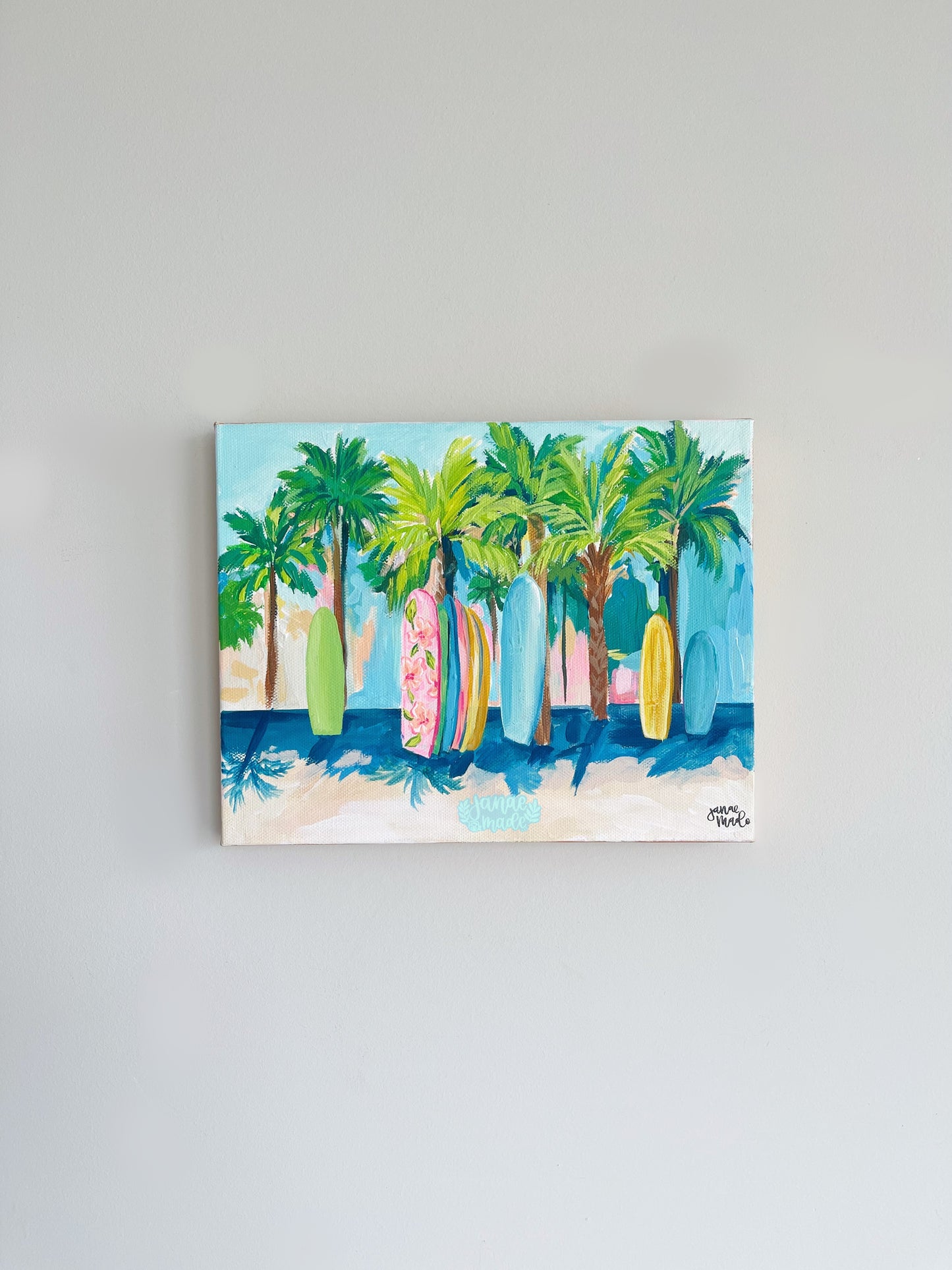 Under the Palm Trees Original Canvas