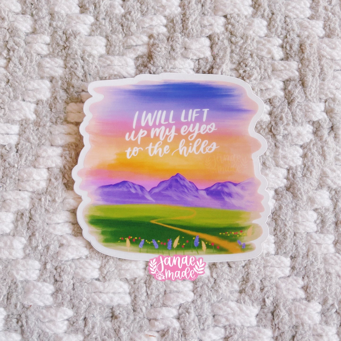 I will lift up my eyes sticker